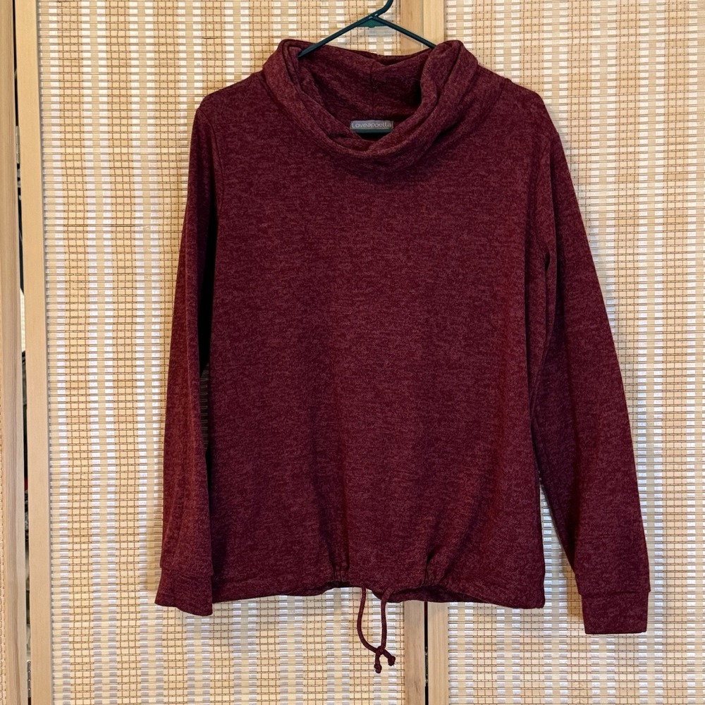 Loveappella Women's Size L Turtleneck Sweater Burgundy Leisure Office‎ Outdoors